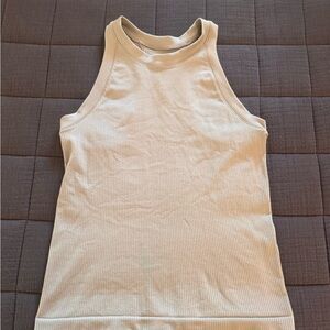 Athleta Signature Ribbed Tank Top in sage green